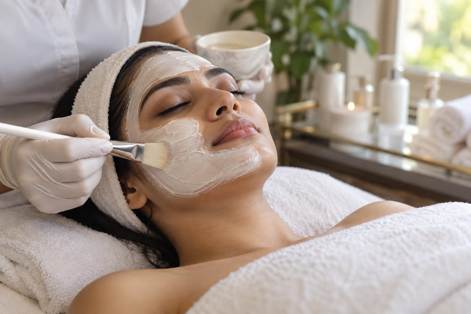 Illustrative skincare and facial treatment