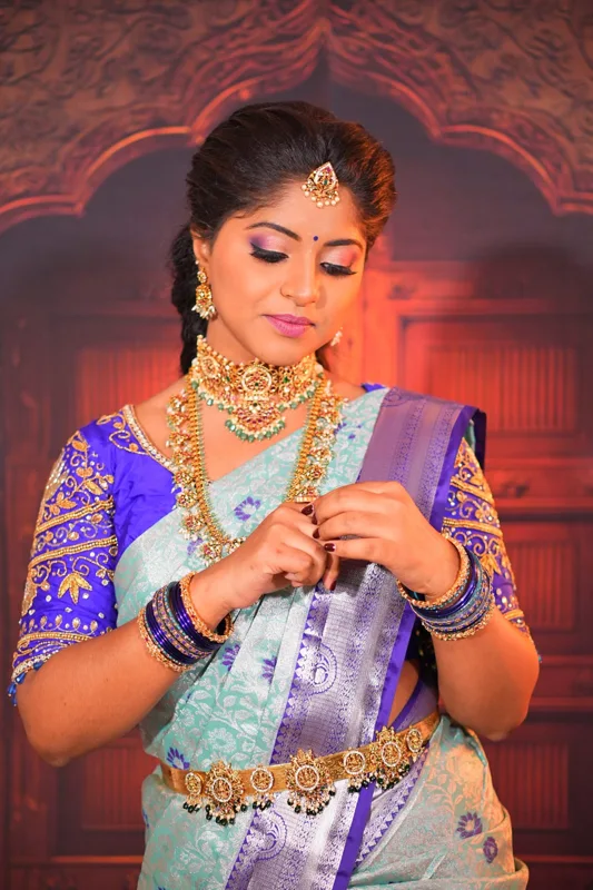 A timeless saree look at Cheritan Makeup Studio and Academy