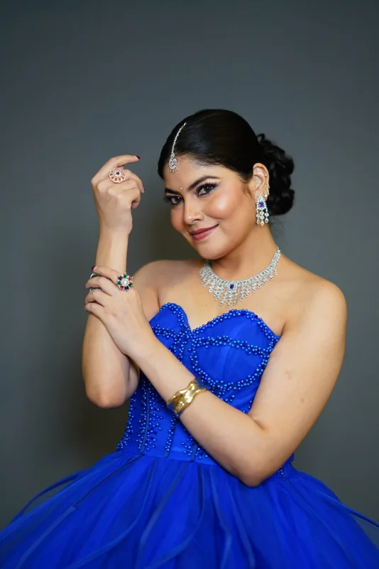 A statement in blue at Cheritan Makeup Studio and Academy