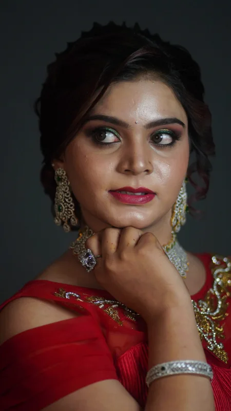 Classic red portrait at Cheritan Makeup Studio and Academy