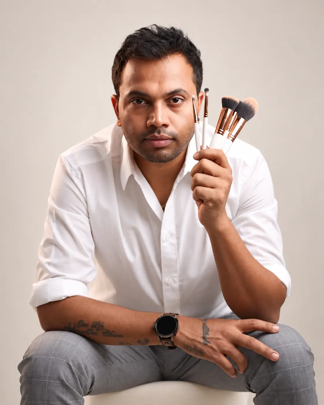 G.V. Babu, founder of Cheritan Makeup Studio and Academy