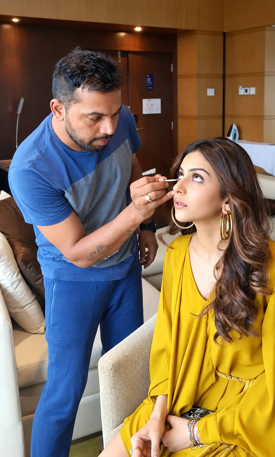 Professional makeup technique demonstration