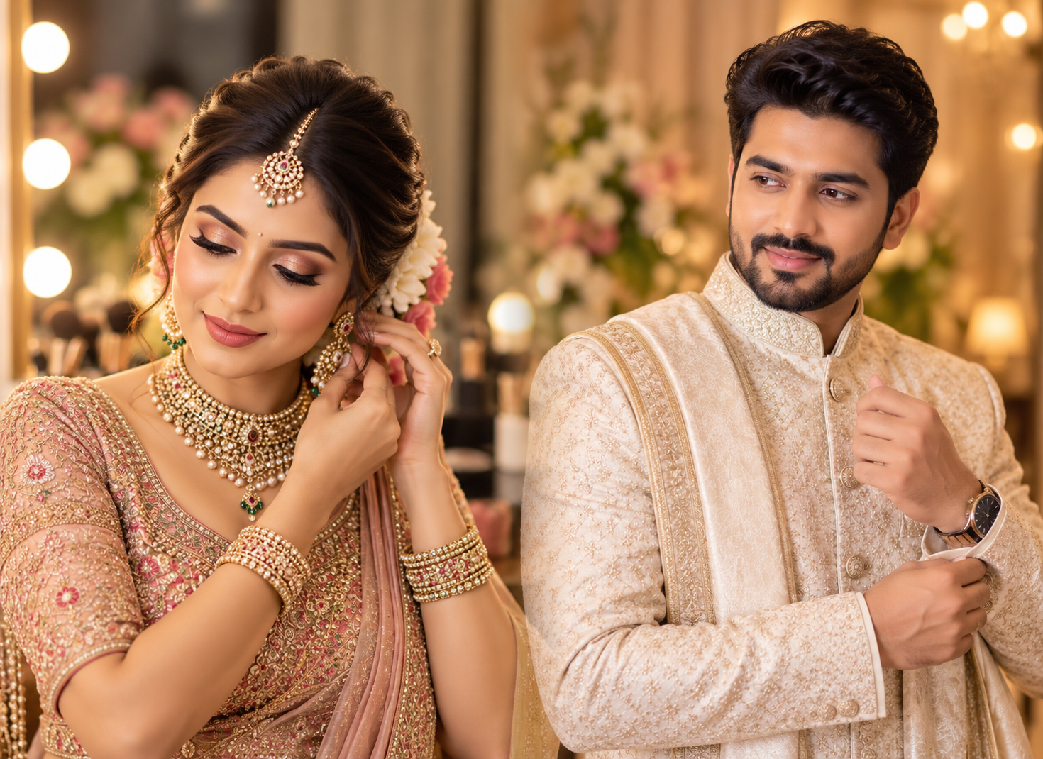 Bridal and groom makeup services in Hyderabad by Cheritan